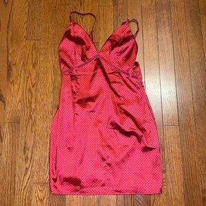 Red polka dot sold out revolve mini dress